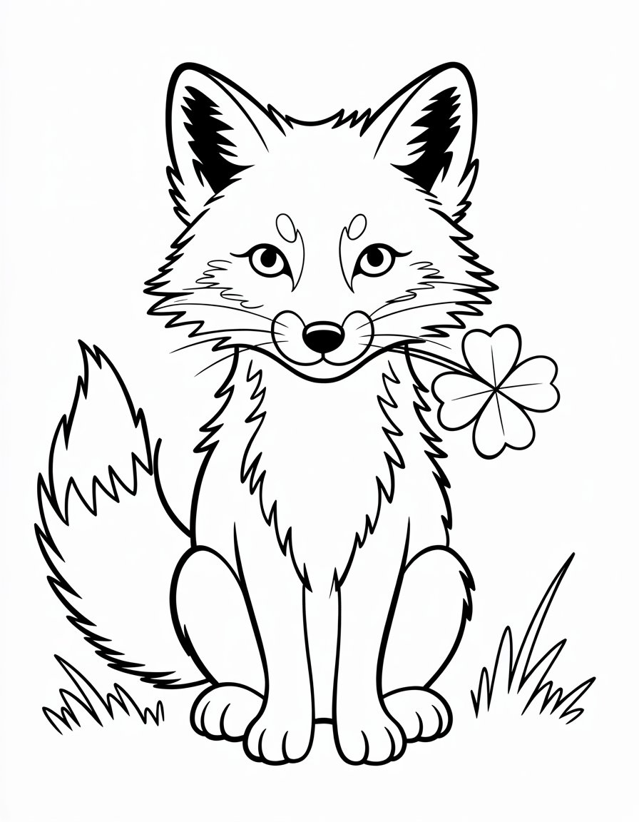 Red Fox with Clover